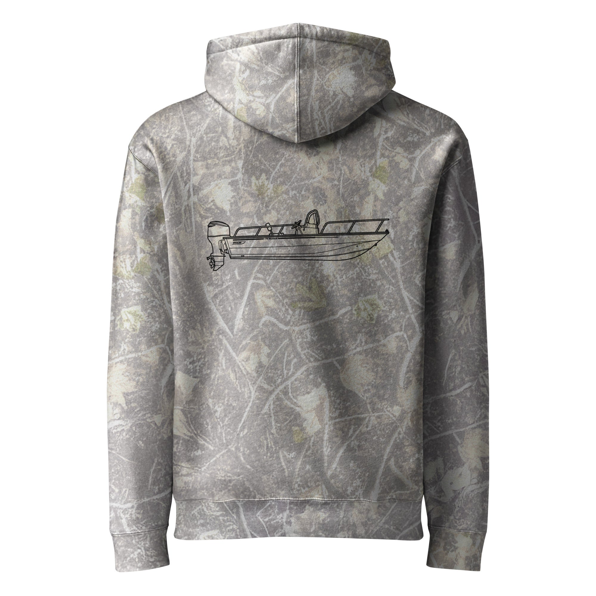 Custom powerboat technical drawing hoodie - back