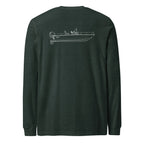 Stern Powerboat Long Sleeve Shirt in Heather Forest - back design