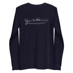 Stern Powerboat Long Sleeve Shirt in French Navy - back design