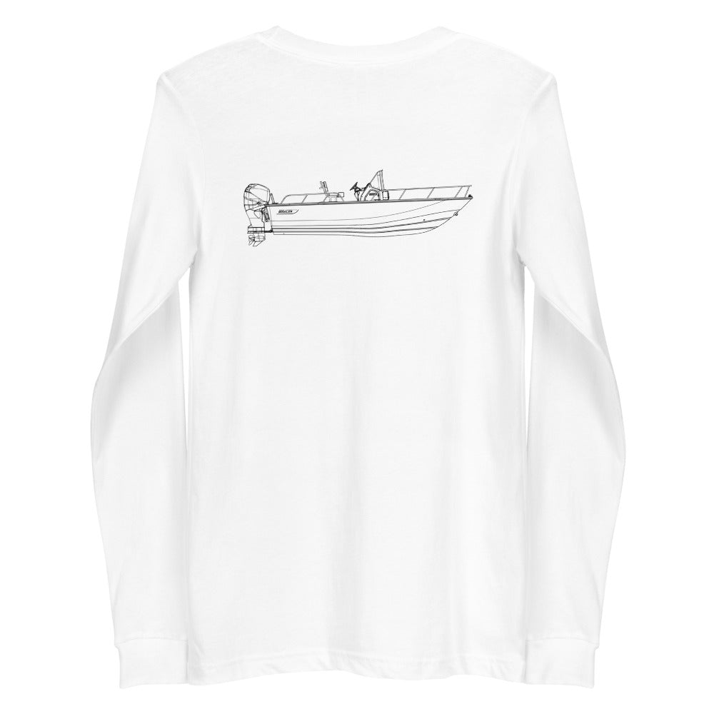 Stern Powerboat Long Sleeve Shirt in White - back design
