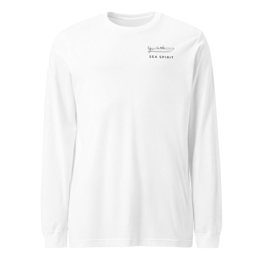 Stern Powerboat Long Sleeve Shirt in White - front design