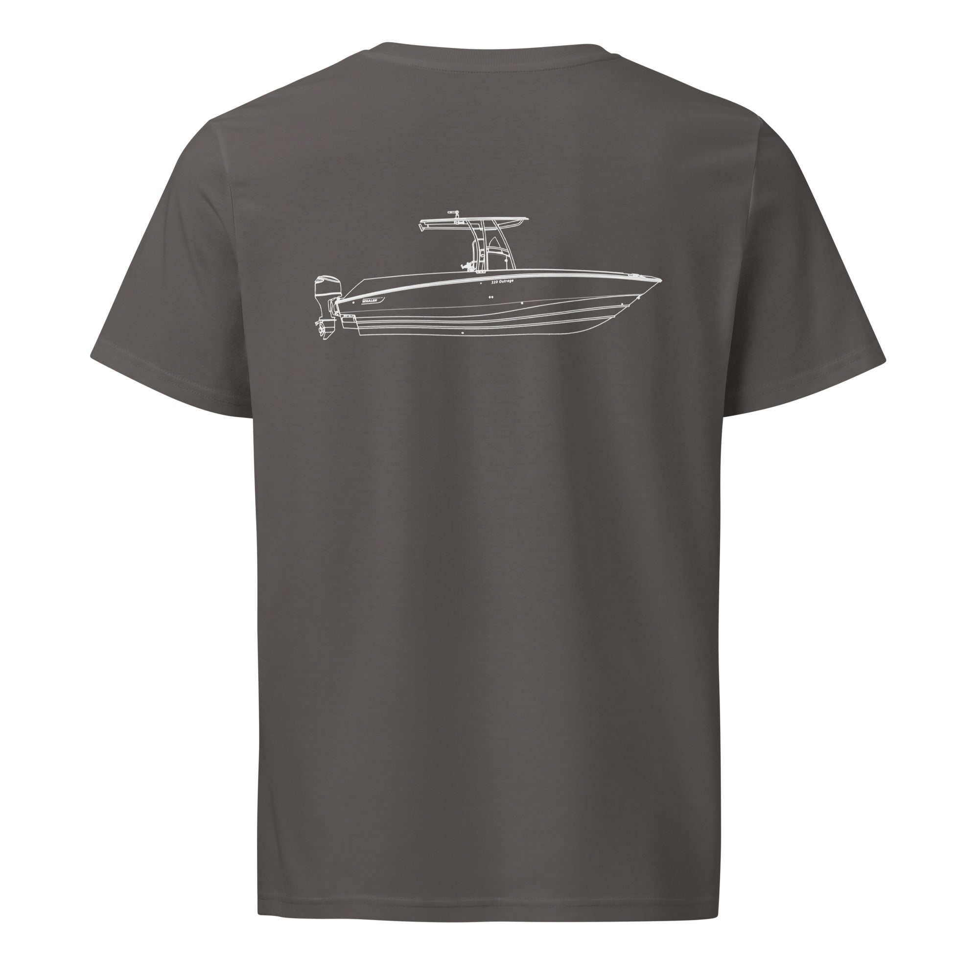 Custom powerboat technical drawing t-shirt - back