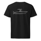 Custom powerboat technical drawing t-shirt - black back