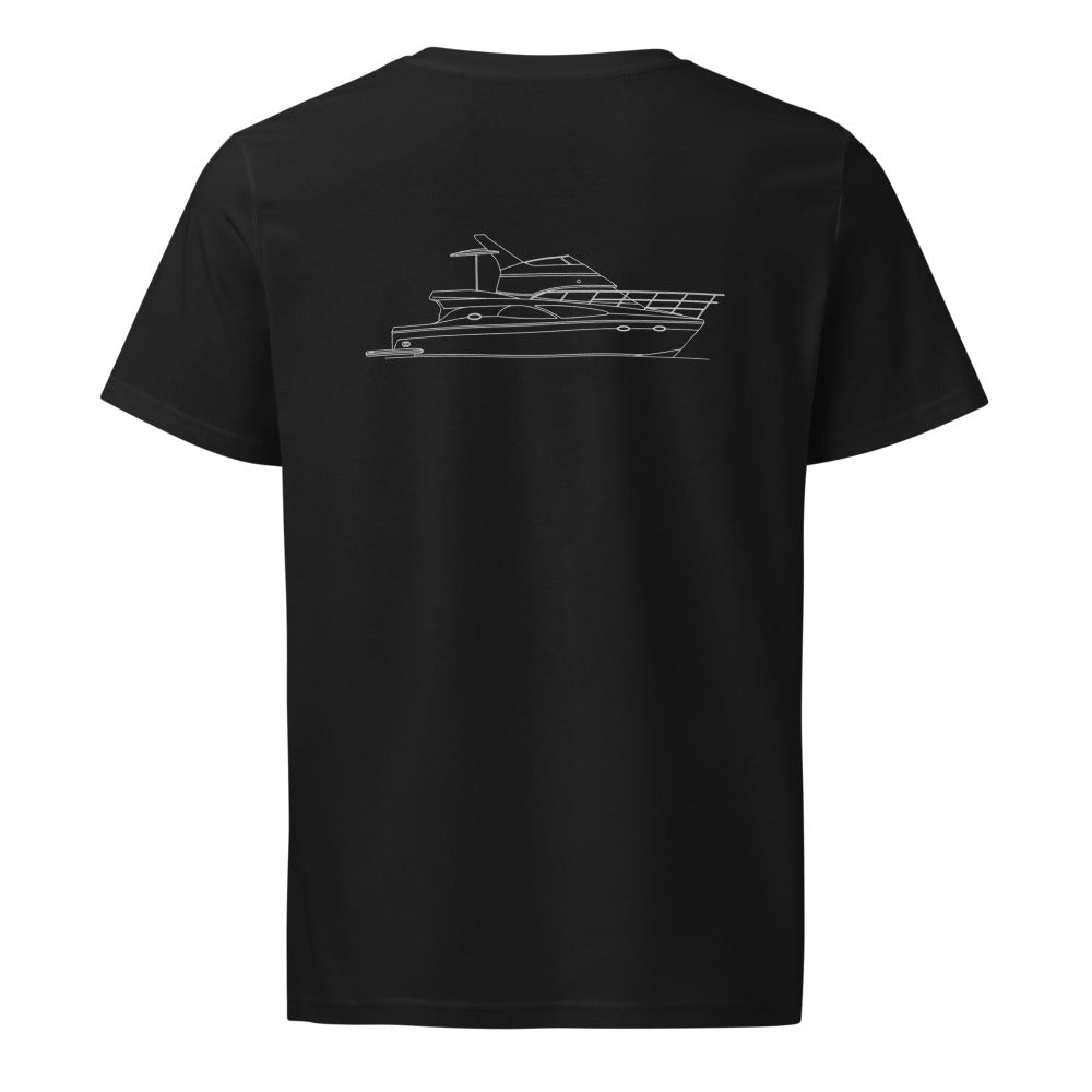 Carver 41 Cockpit Motor Yacht powerboat shirt in Black - back design