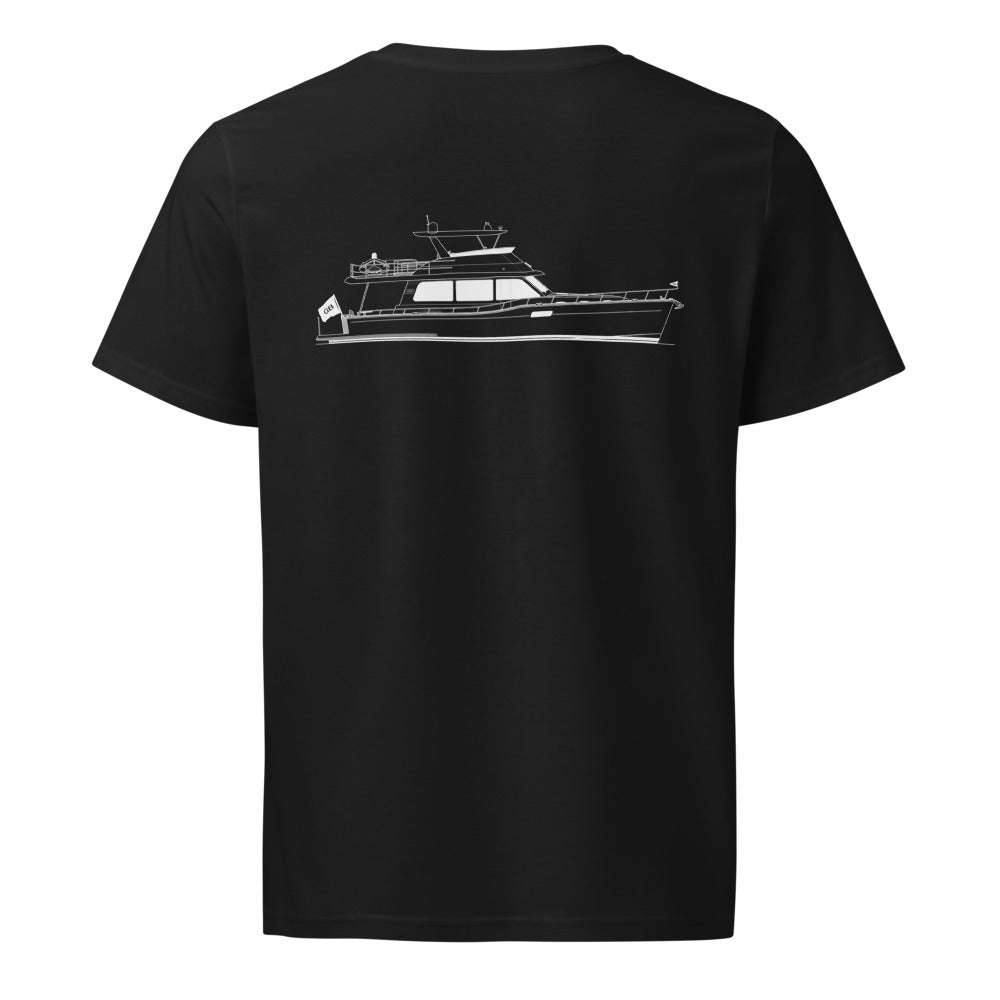 Grand Banks 54 powerboat shirt in Black - back design