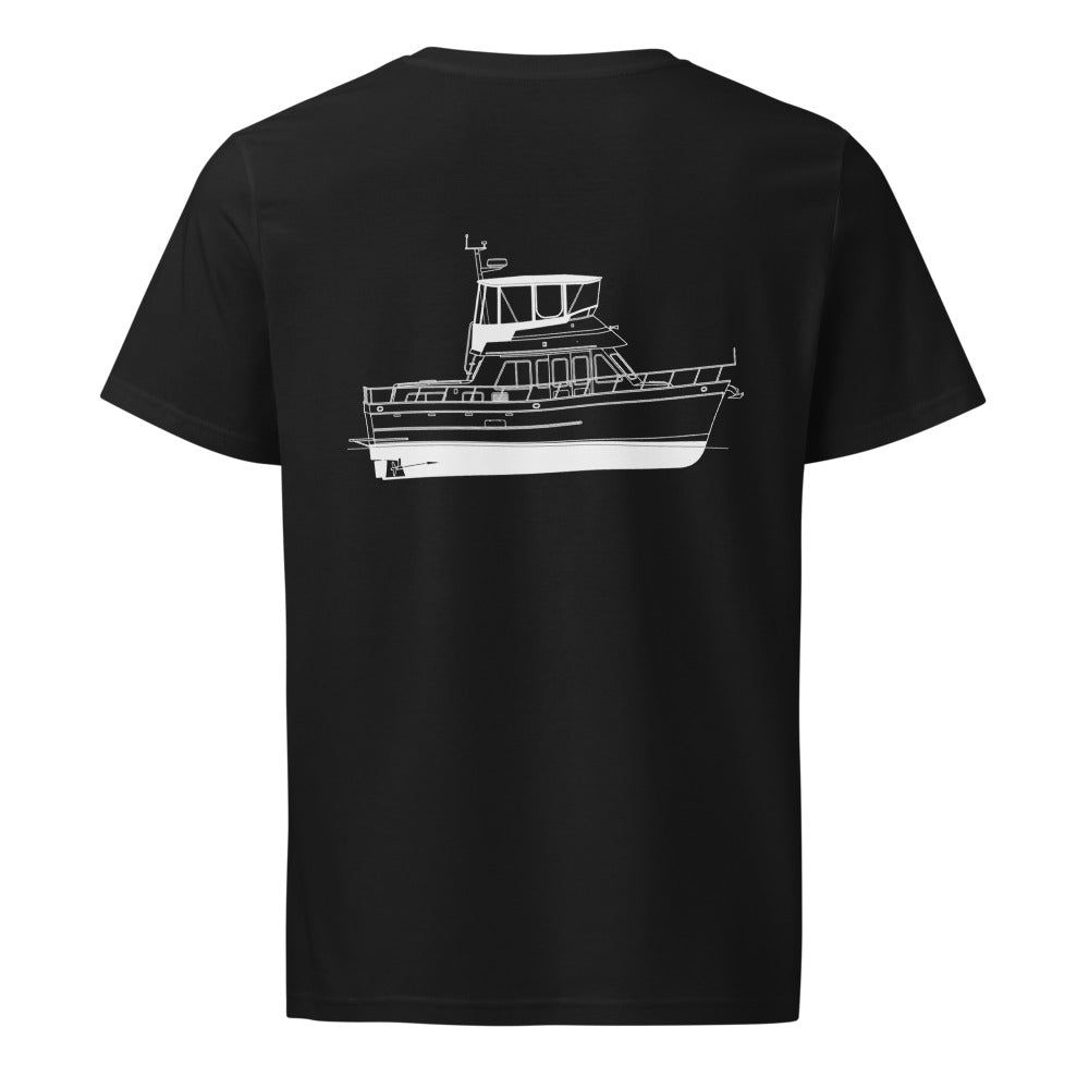 Ocean Alexander 40 Double Cabin powerboat shirt in Black - back design