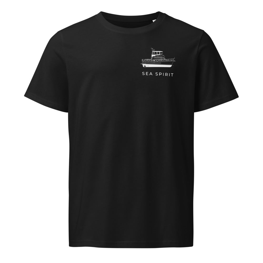 Ocean Alexander 40 Double Cabin powerboat shirt in Black - front design