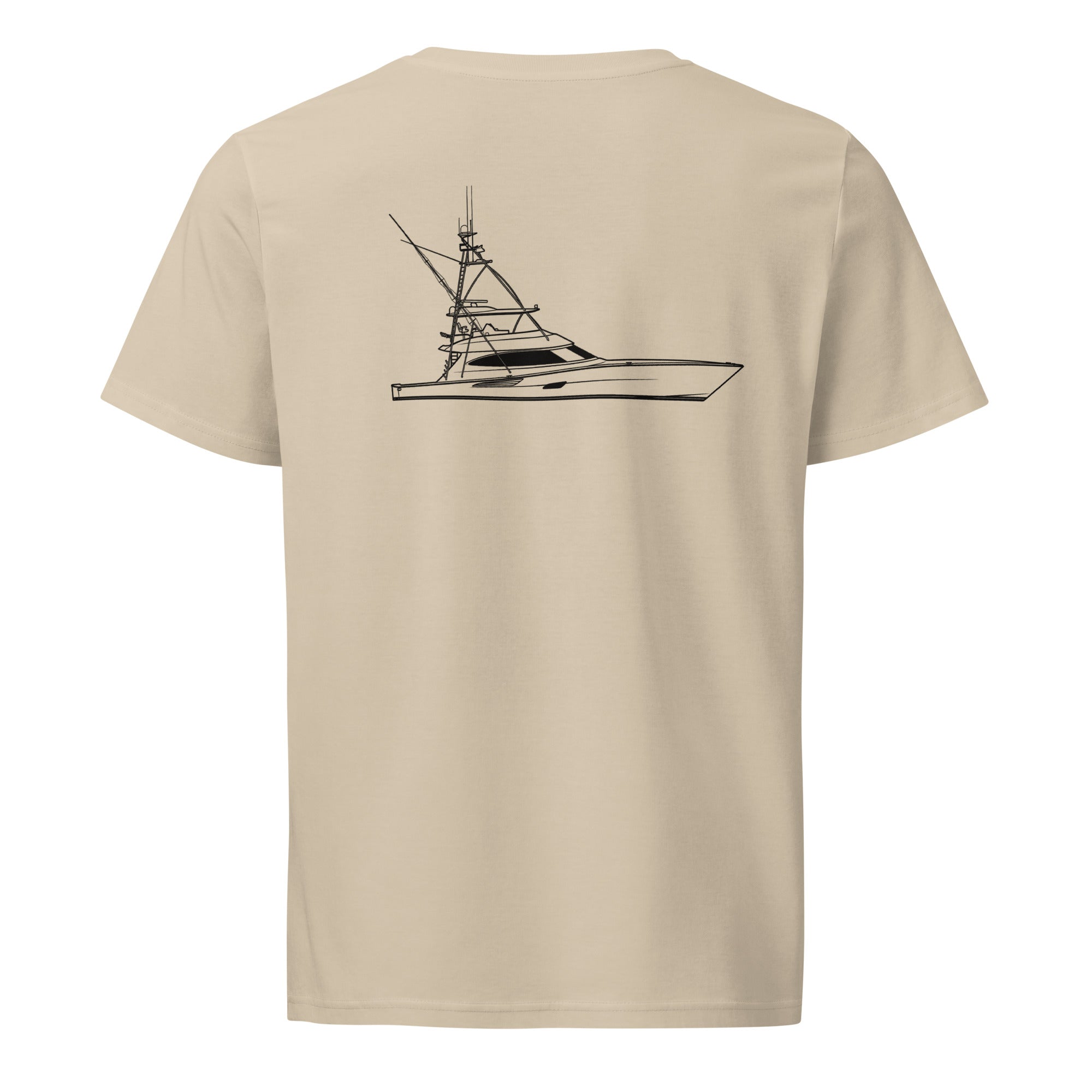 Custom powerboat technical drawing t-shirt - back