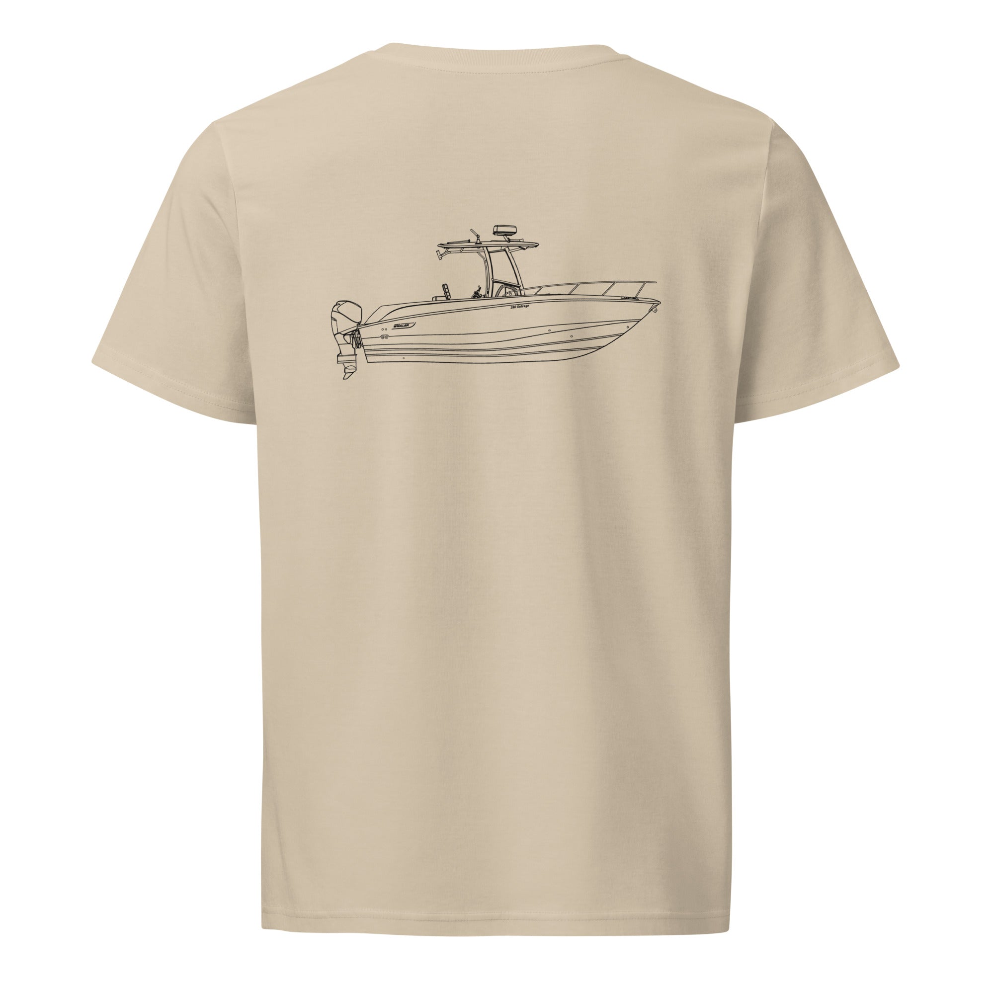 Custom powerboat technical drawing t-shirt - back