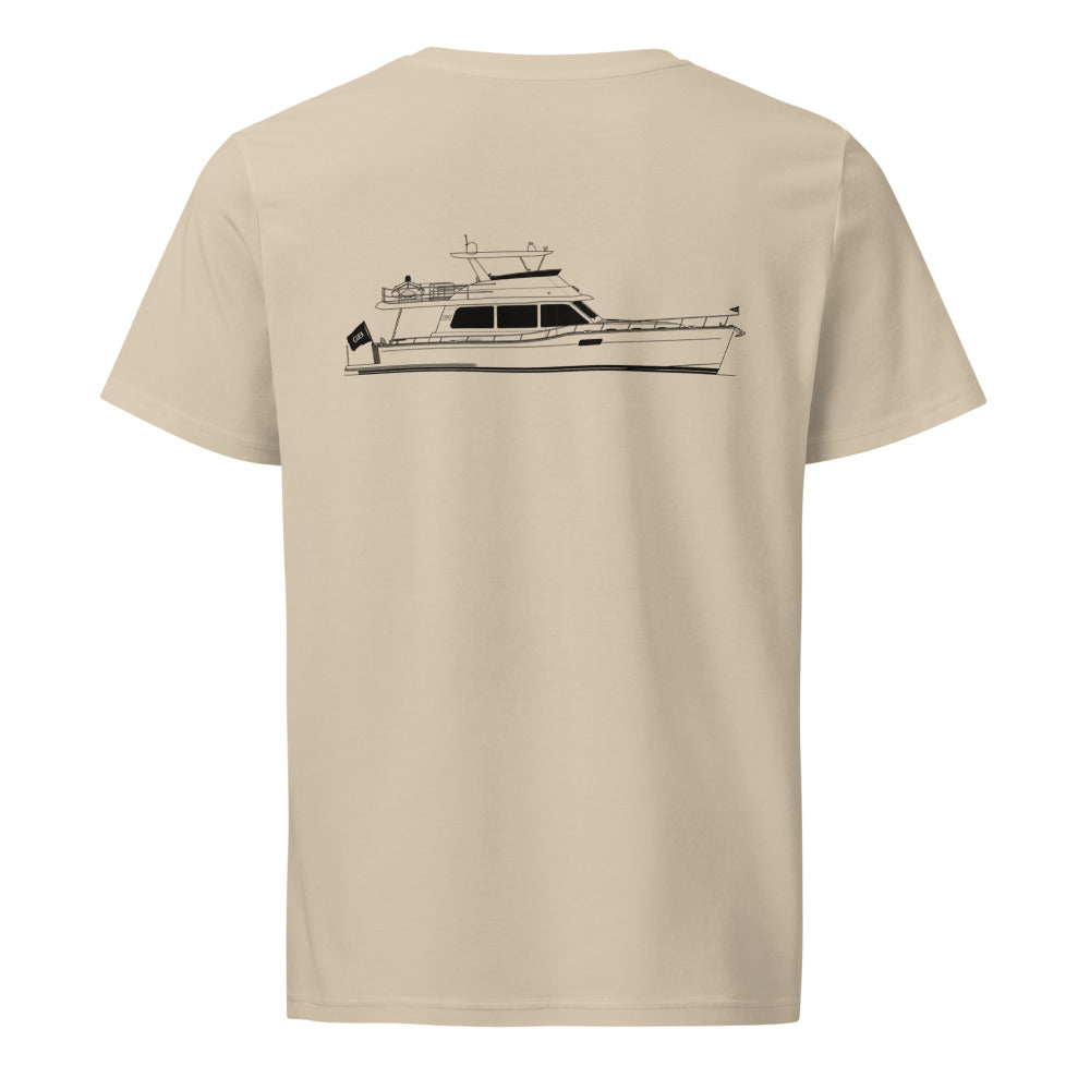 Grand Banks 54 powerboat shirt in Desert Dust - back design