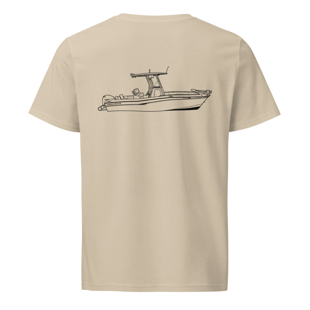 Grady-White 226 powerboat shirt in Desert Dust - back design