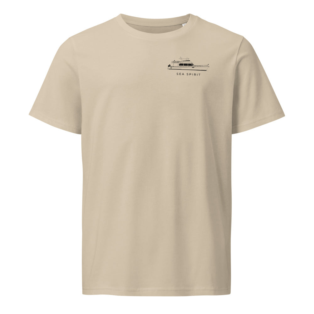 Grand Banks 54 powerboat shirt in Desert Dust - front design