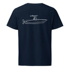 Custom powerboat technical drawing t-shirt - navy back