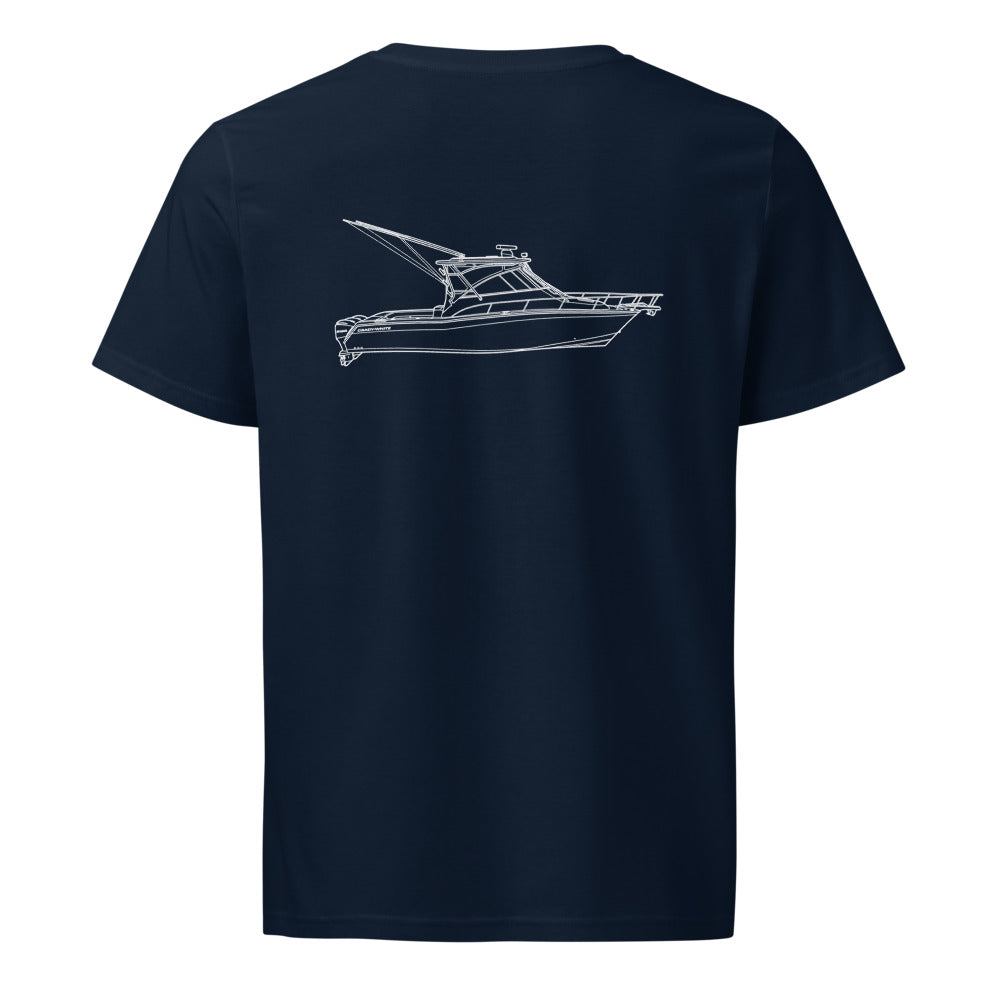 Grady-White Express 360 powerboat shirt in French Navy - back design