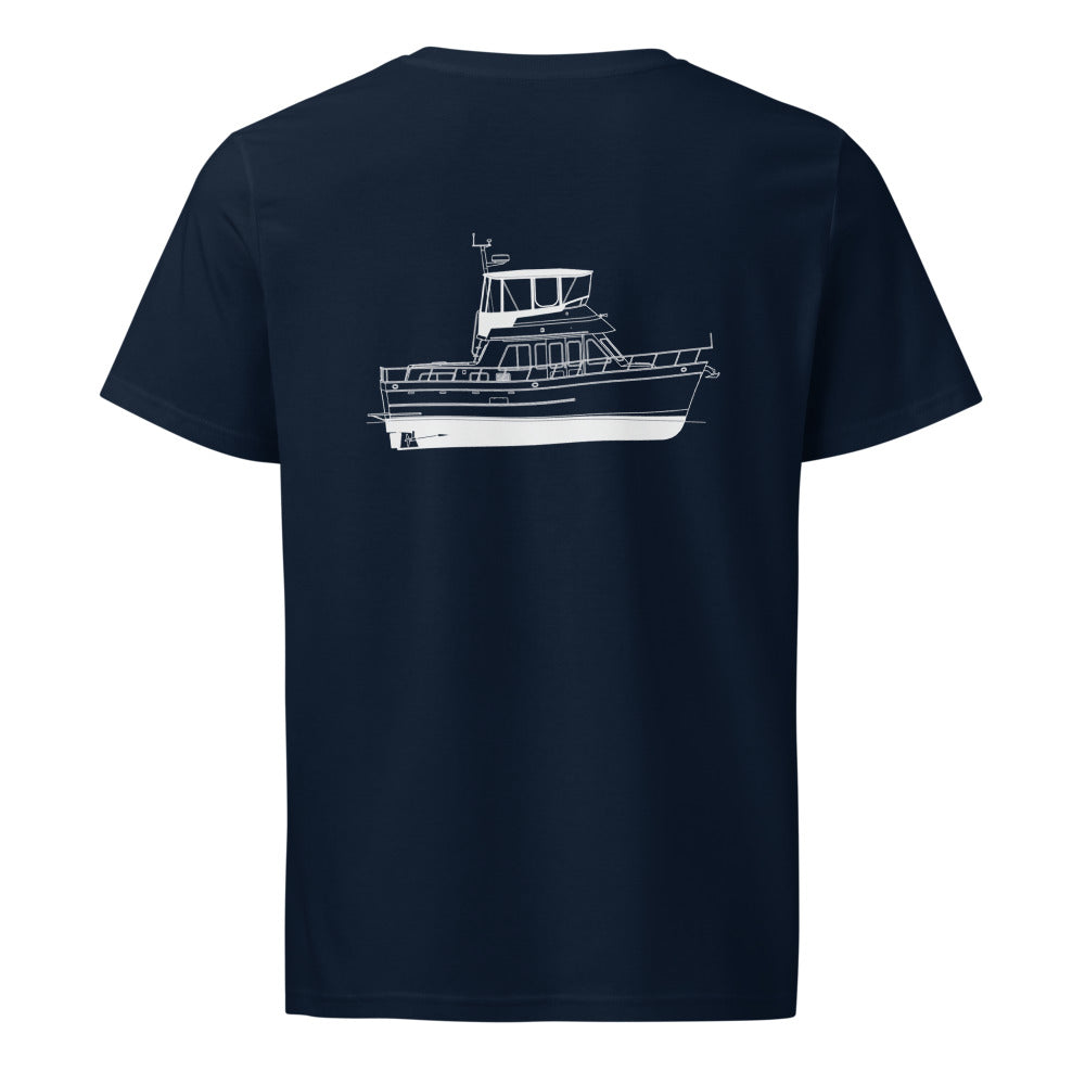 Ocean Alexander 40 Double Cabin powerboat shirt in French Navy - back design