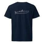 Boston Whaler 230 Dauntless powerboat shirt in French Navy - back design