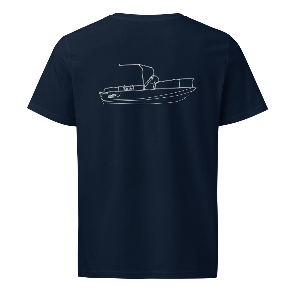 Boston Whaler Classic 17 Montauk powerboat shirt in French Navy - back design