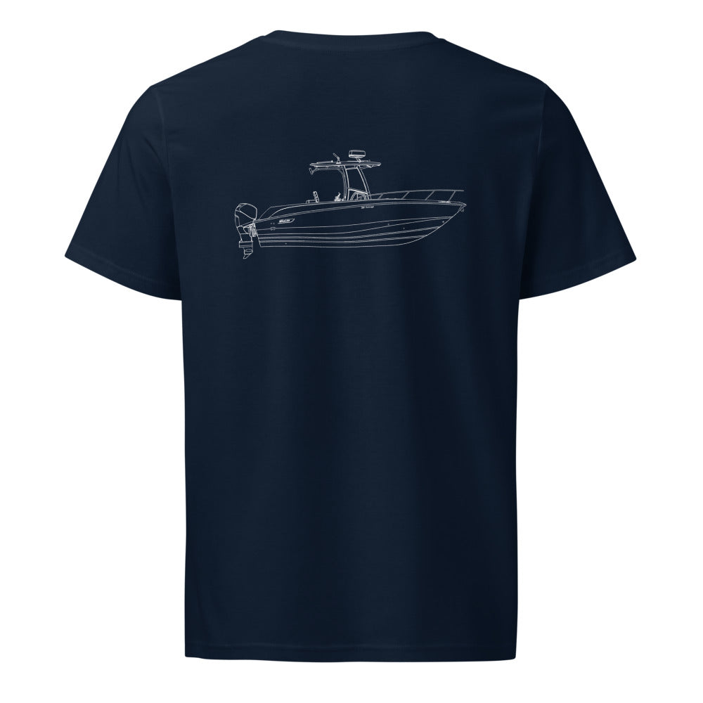 Boston Whaler 280 Outrage powerboat shirt in French Navy - back design