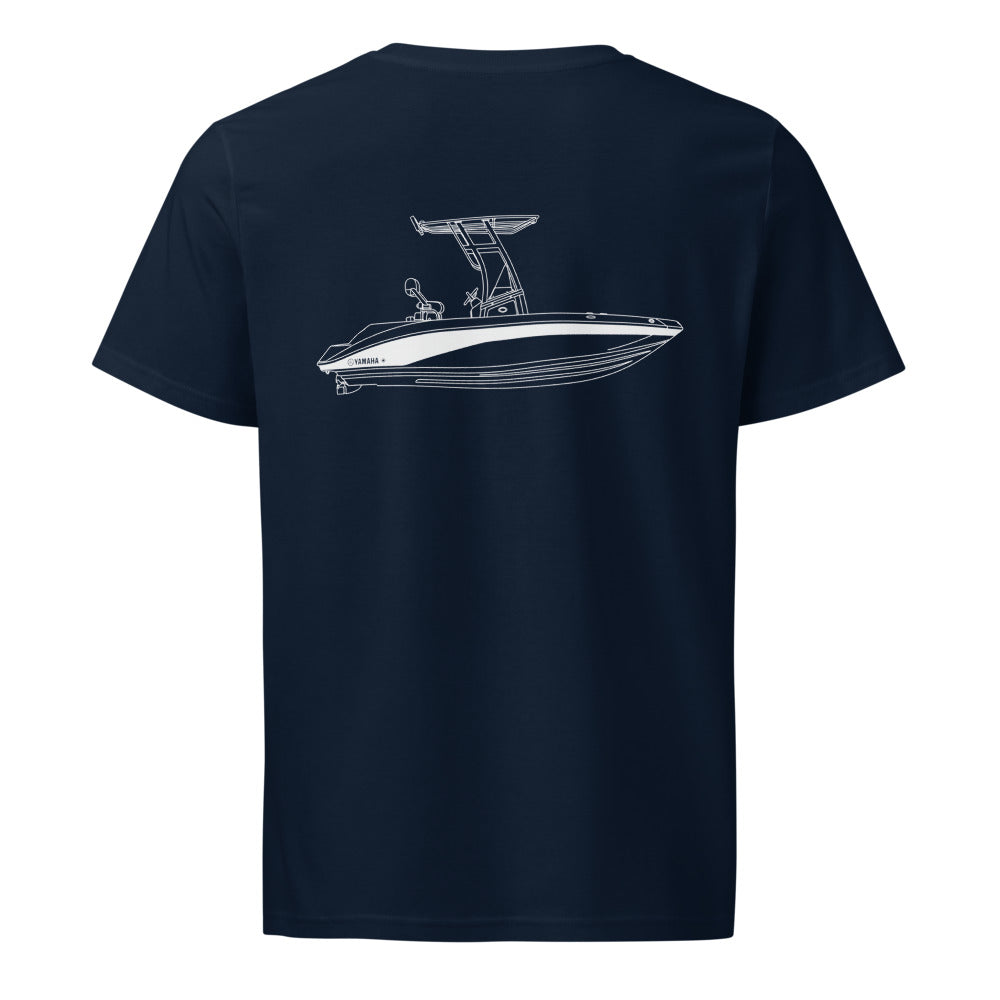 Yamaha 190FSH Sport powerboat shirt in French Navy - back design