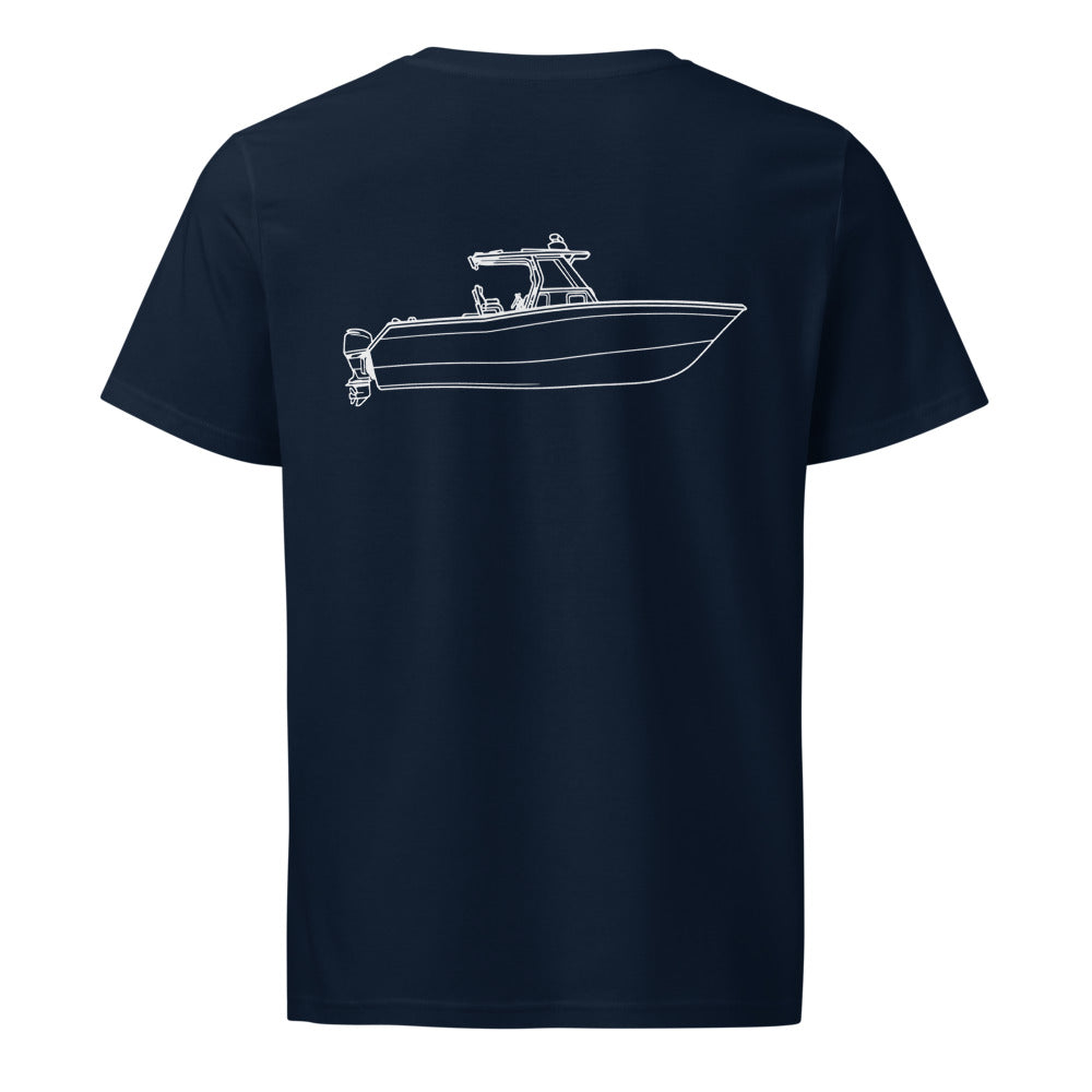 Grady-White Sailfish 282 powerboat shirt in French Navy - back design