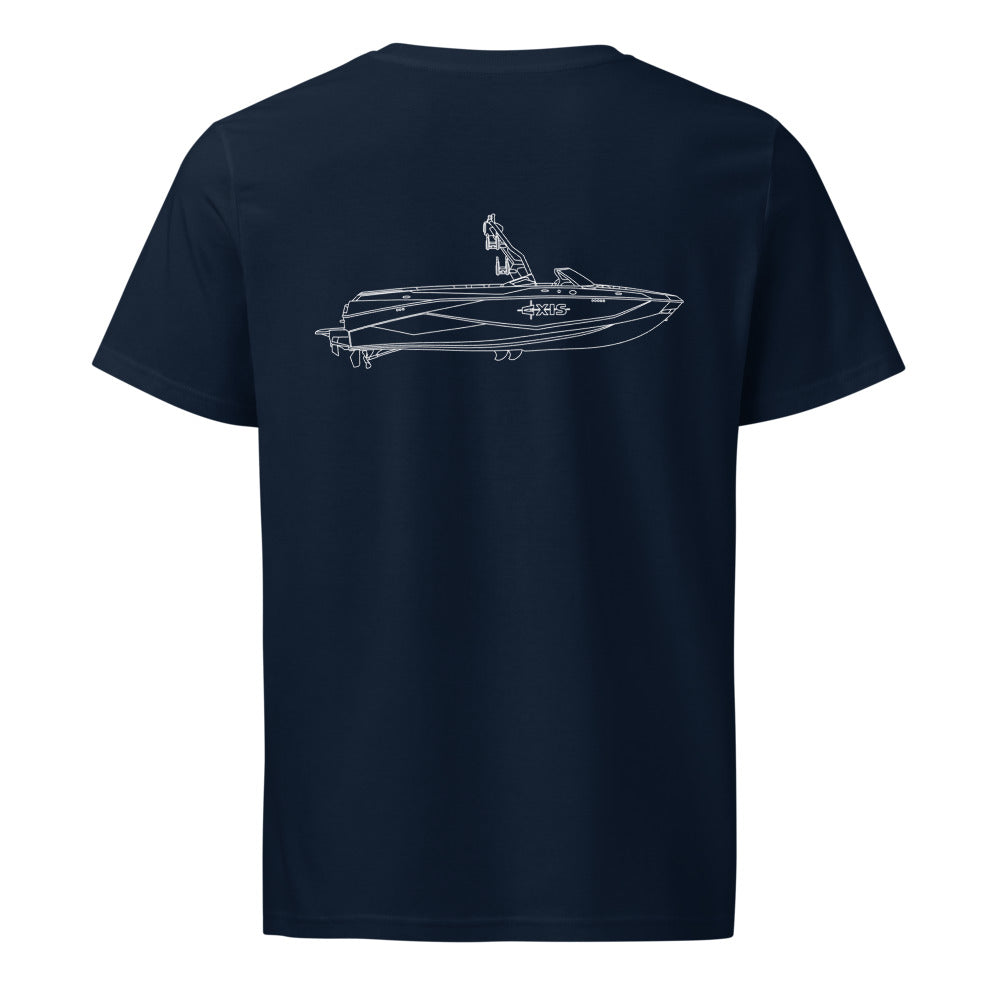 Axis T250 powerboat shirt in French Navy - back design