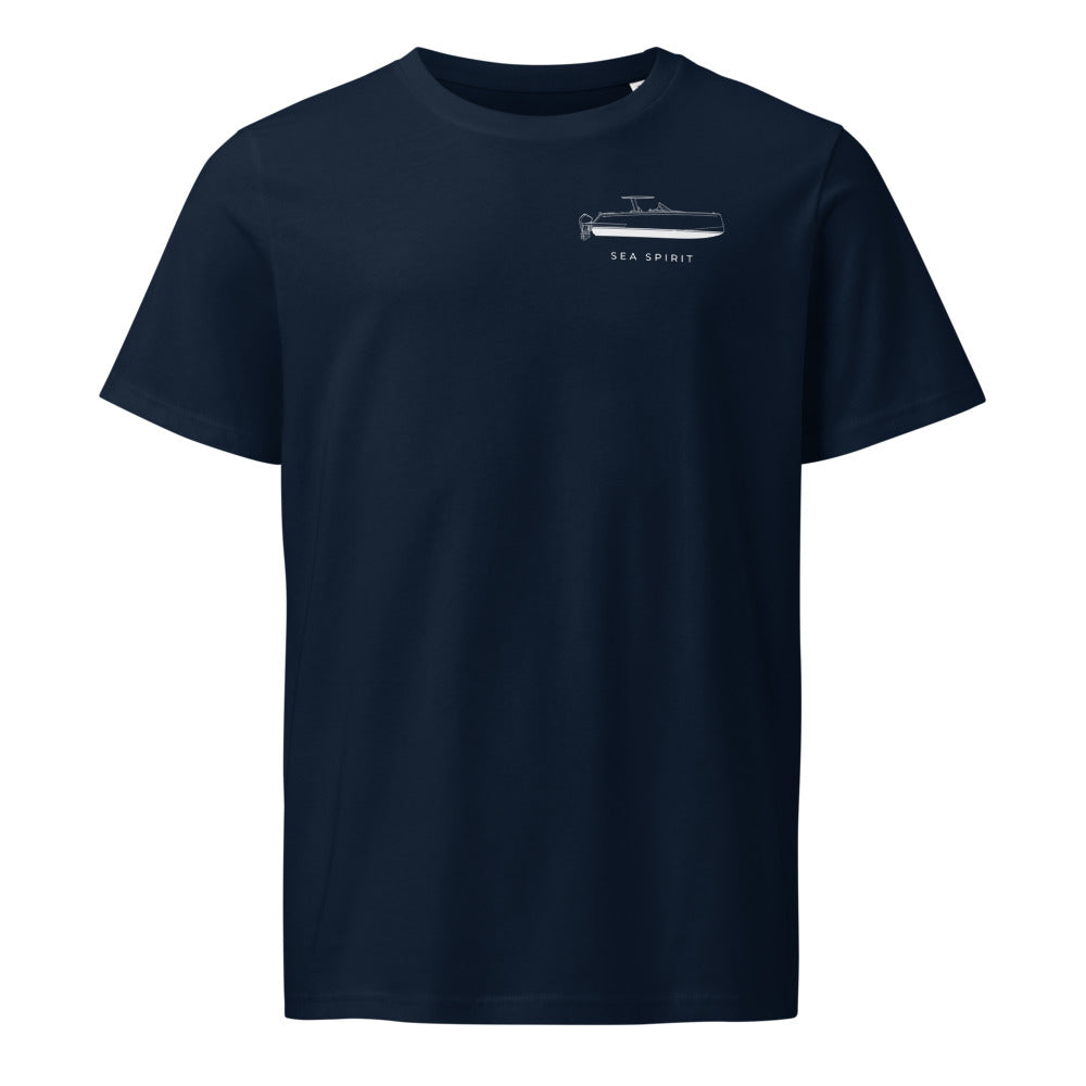 Pardo 38 powerboat shirt in French Navy - front design