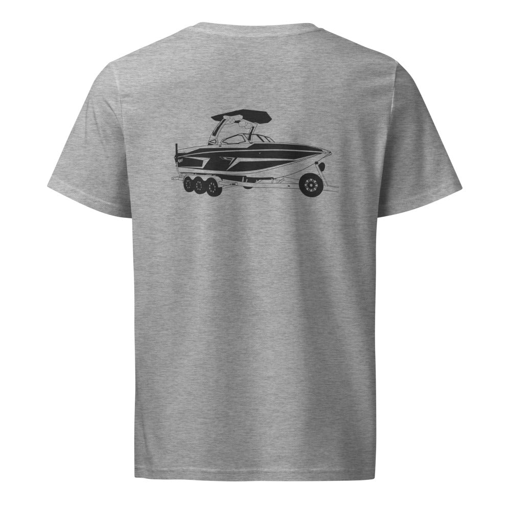 Tige RZX powerboat shirt in Heather Grey - back design