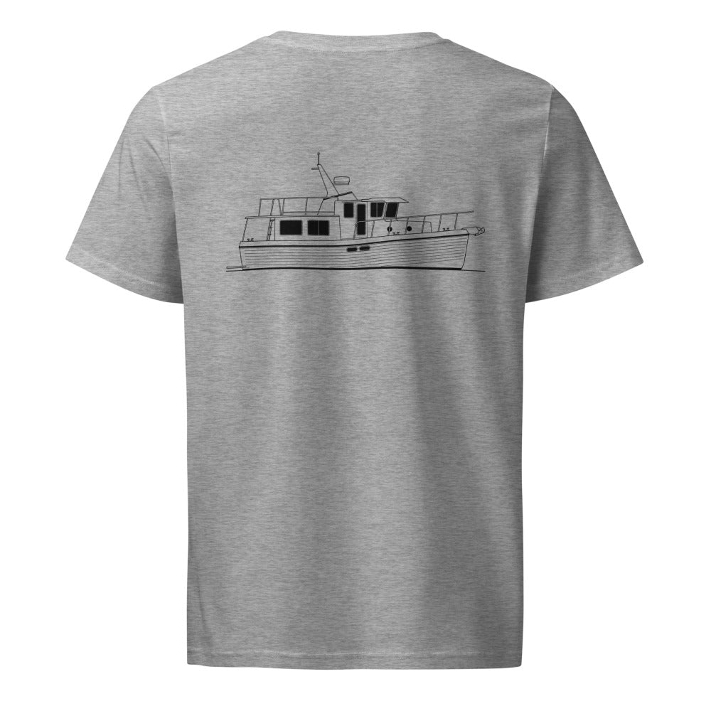 American Tug 365 powerboat shirt in Heather Grey - back design