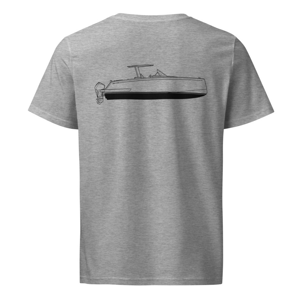 Pardo 38 powerboat shirt in Heather Grey - back design