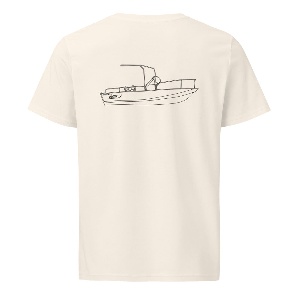 Boston Whaler Classic 17 Montauk powerboat shirt in Natural - back design