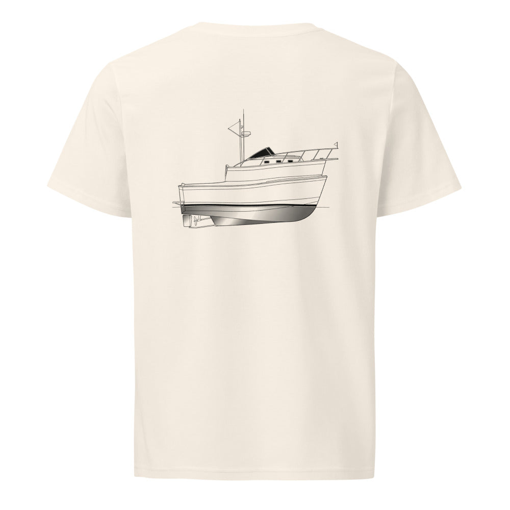 Mainship Pilot 30 powerboat shirt in Natural - back design
