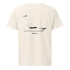 Hatteras GT59 powerboat shirt in Natural - back design