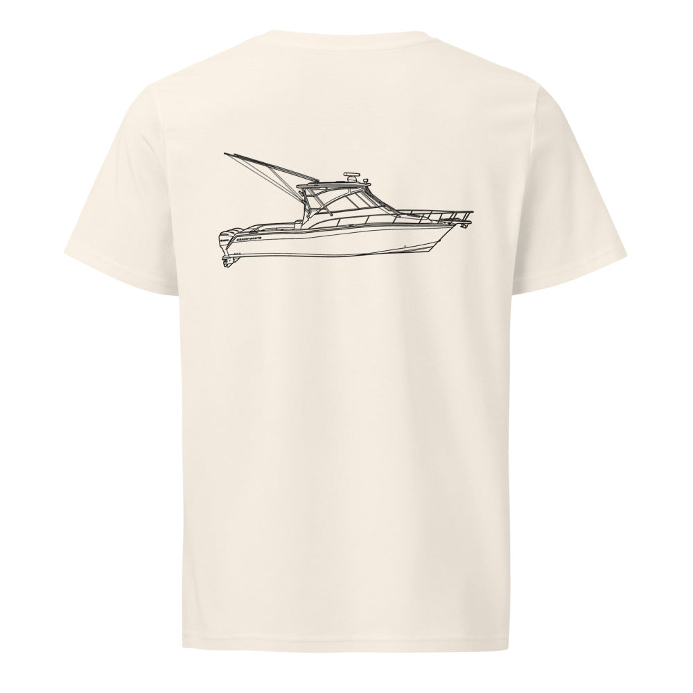 Grady-White Express 360 powerboat shirt in Natural - back design