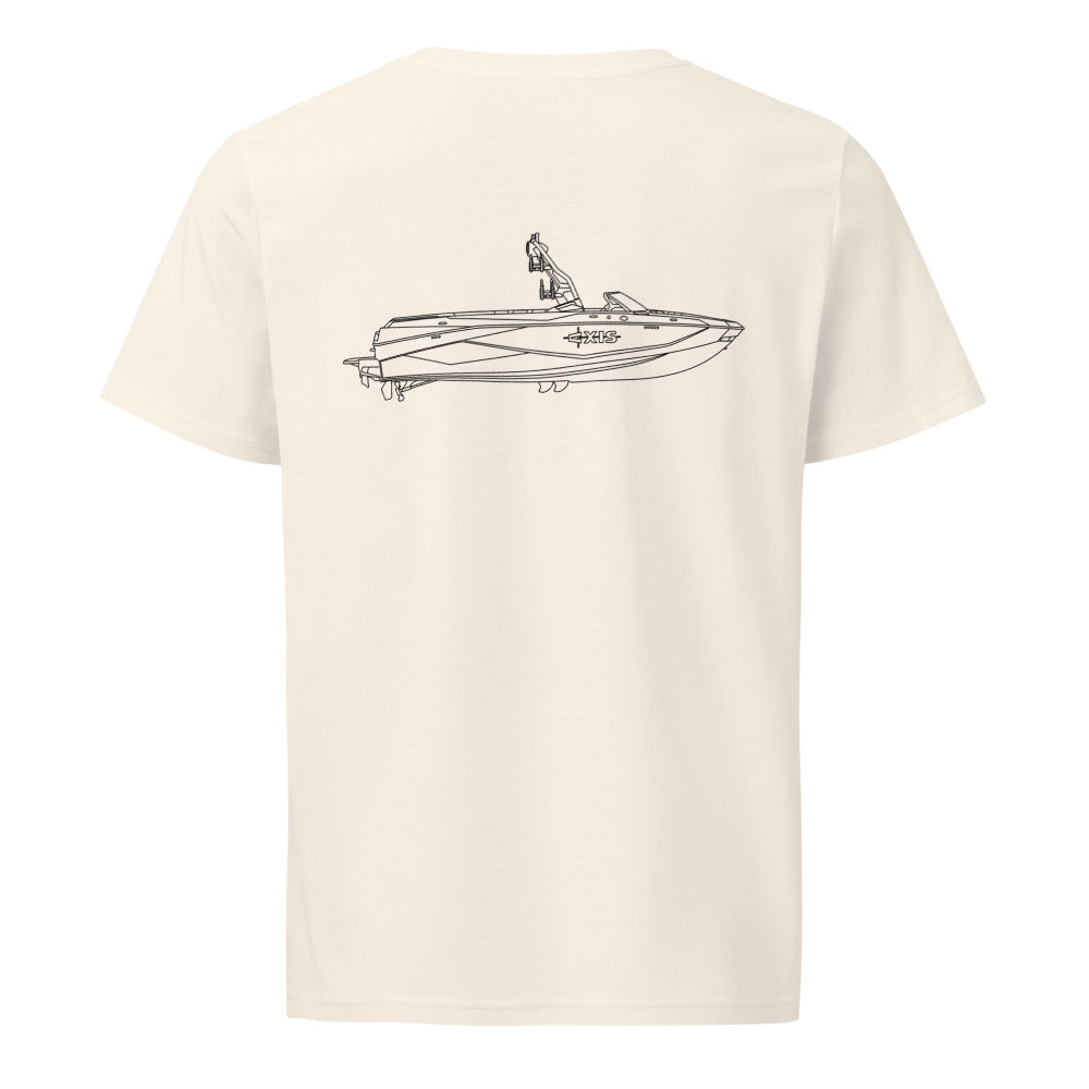Axis T250 powerboat shirt in Natural - back design