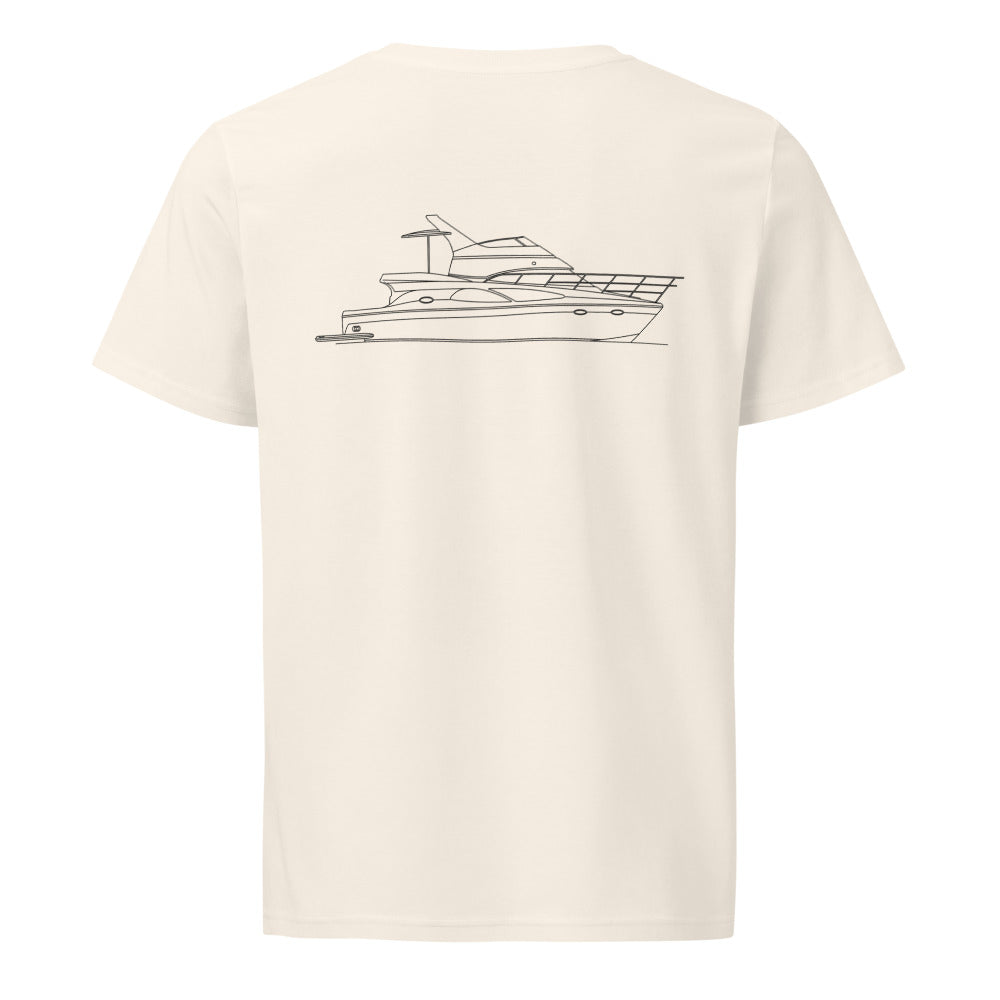Carver 41 Cockpit Motor Yacht powerboat shirt in Natural - back design