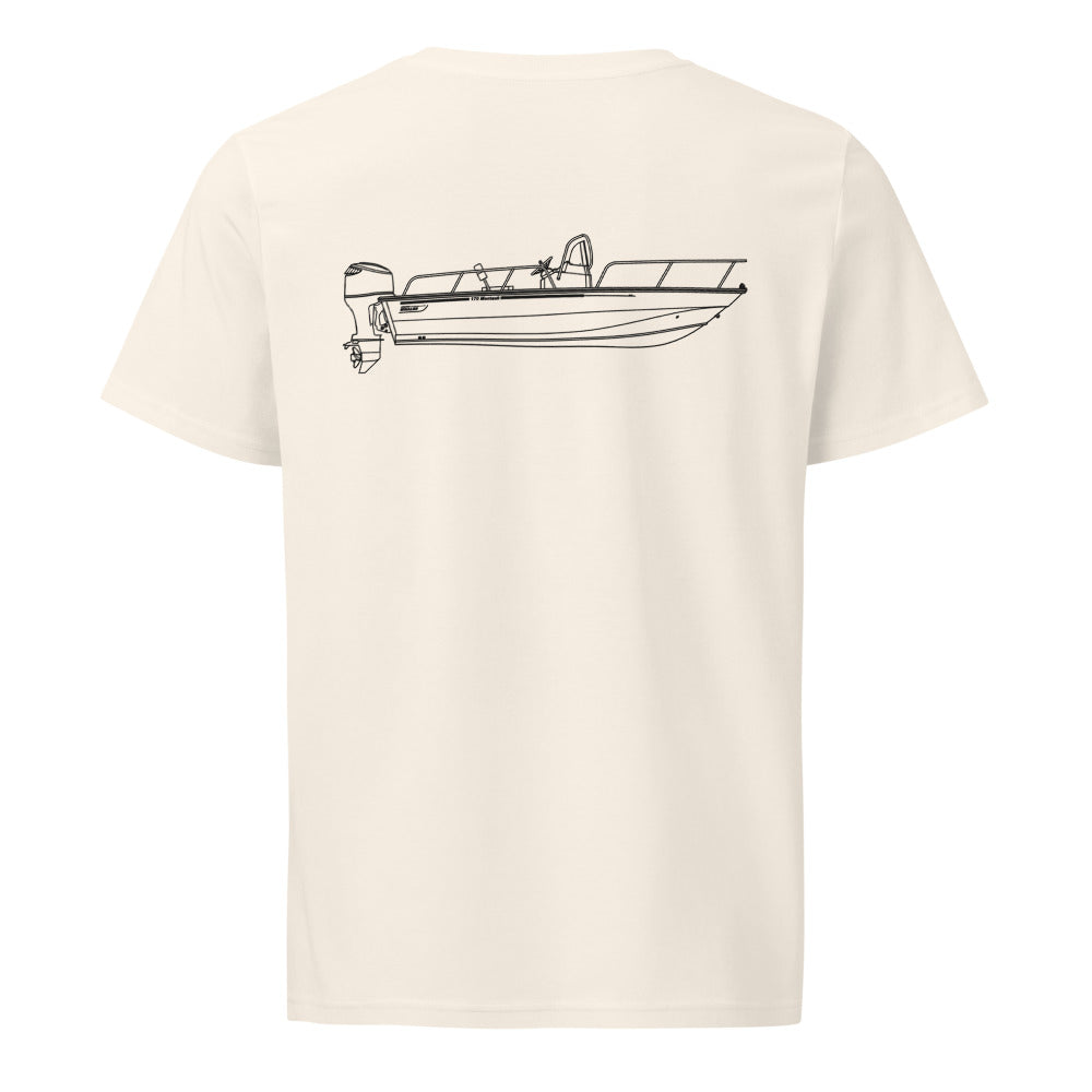 Boston Whaler 170 Dauntless powerboat shirt in Natural - back design