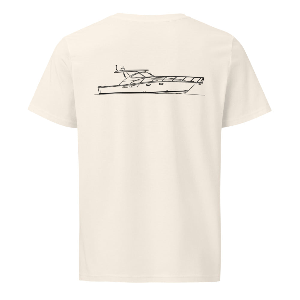 Tiara 4300 Open powerboat shirt in Natural - back design
