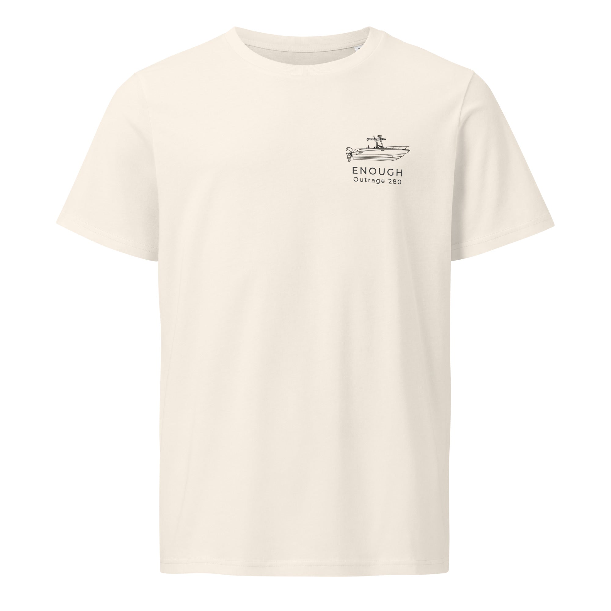Custom powerboat technical drawing t-shirt - white front