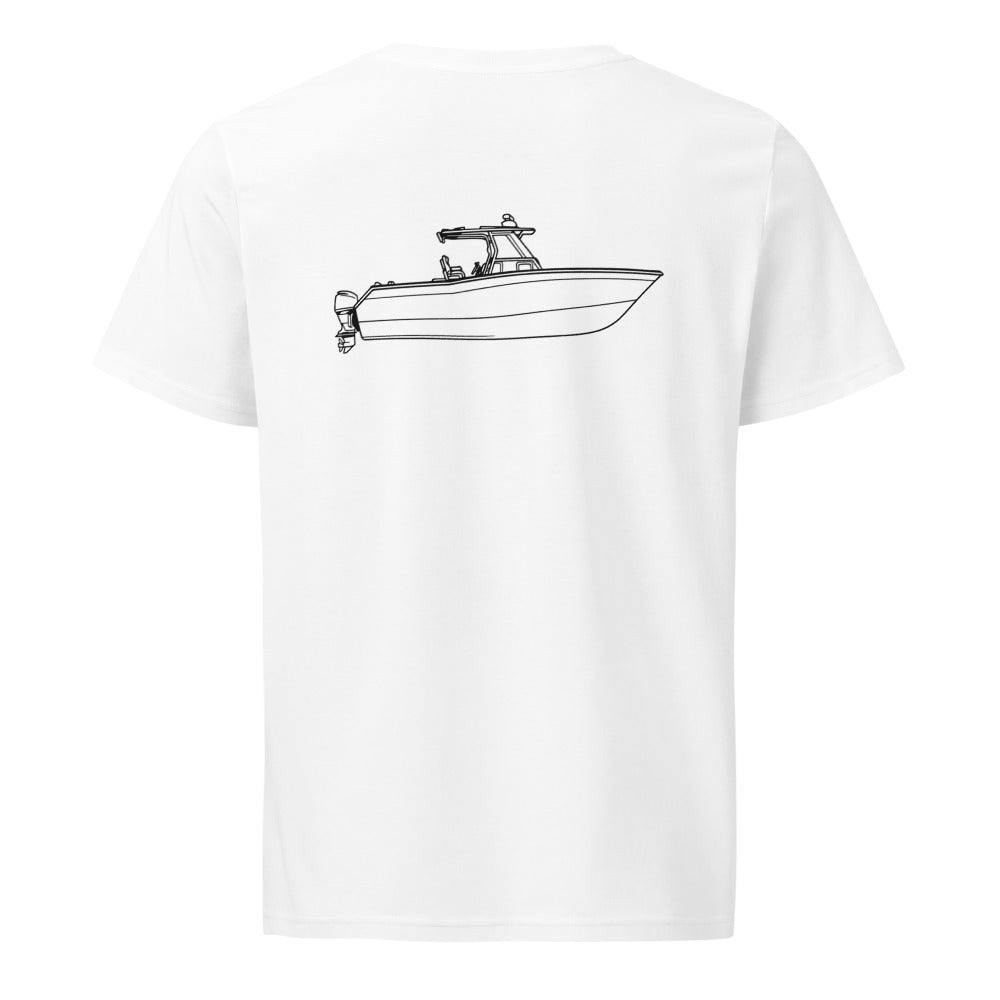 Grady-White Sailfish 282 powerboat shirt in White - back design