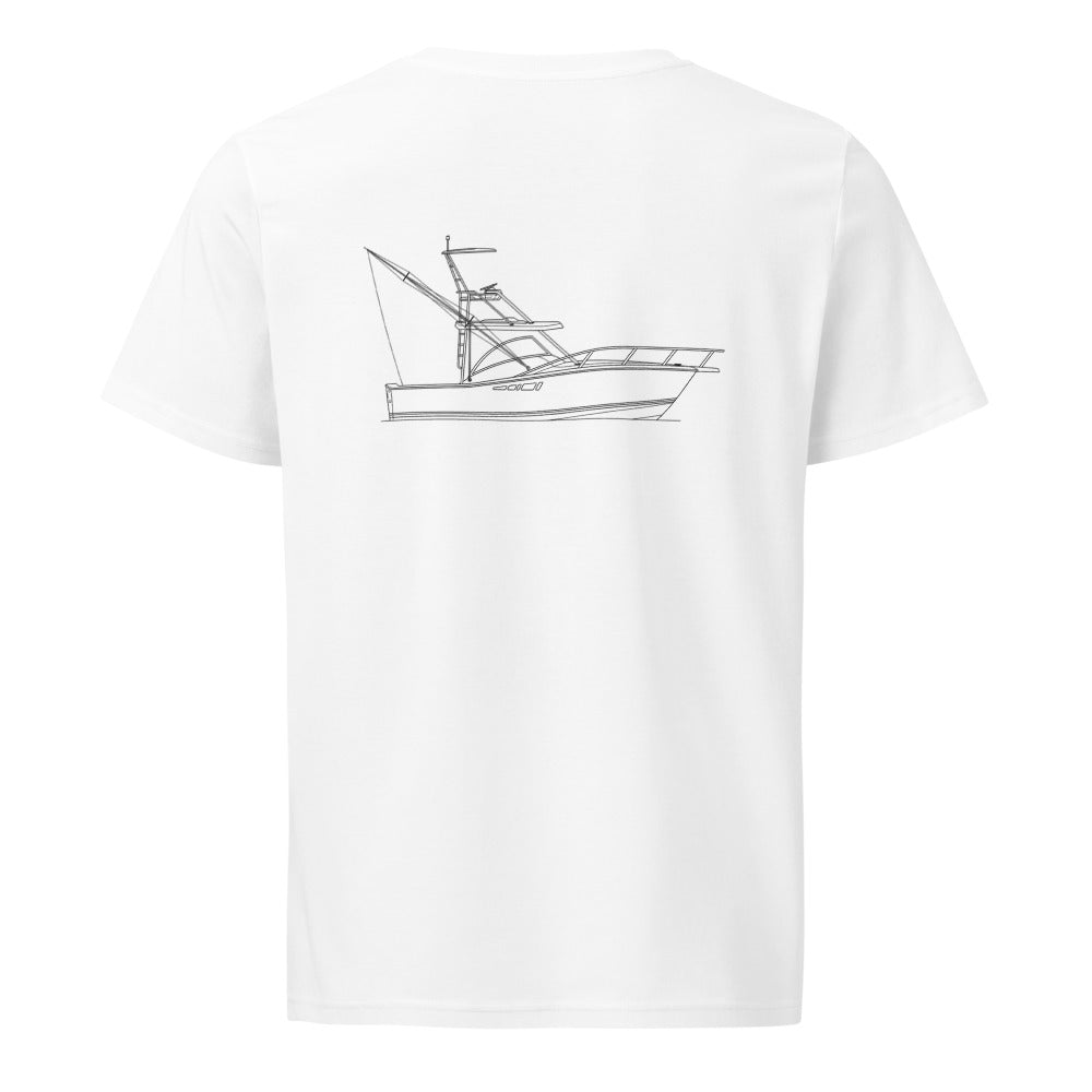 Luhrs 32 Open powerboat shirt in White - back design