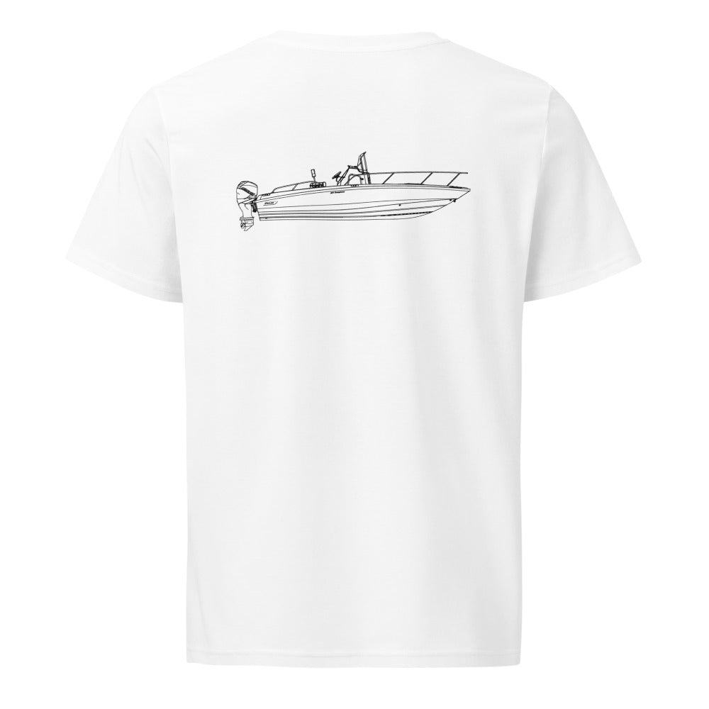 Boston Whaler 230 Dauntless powerboat shirt in White - back design