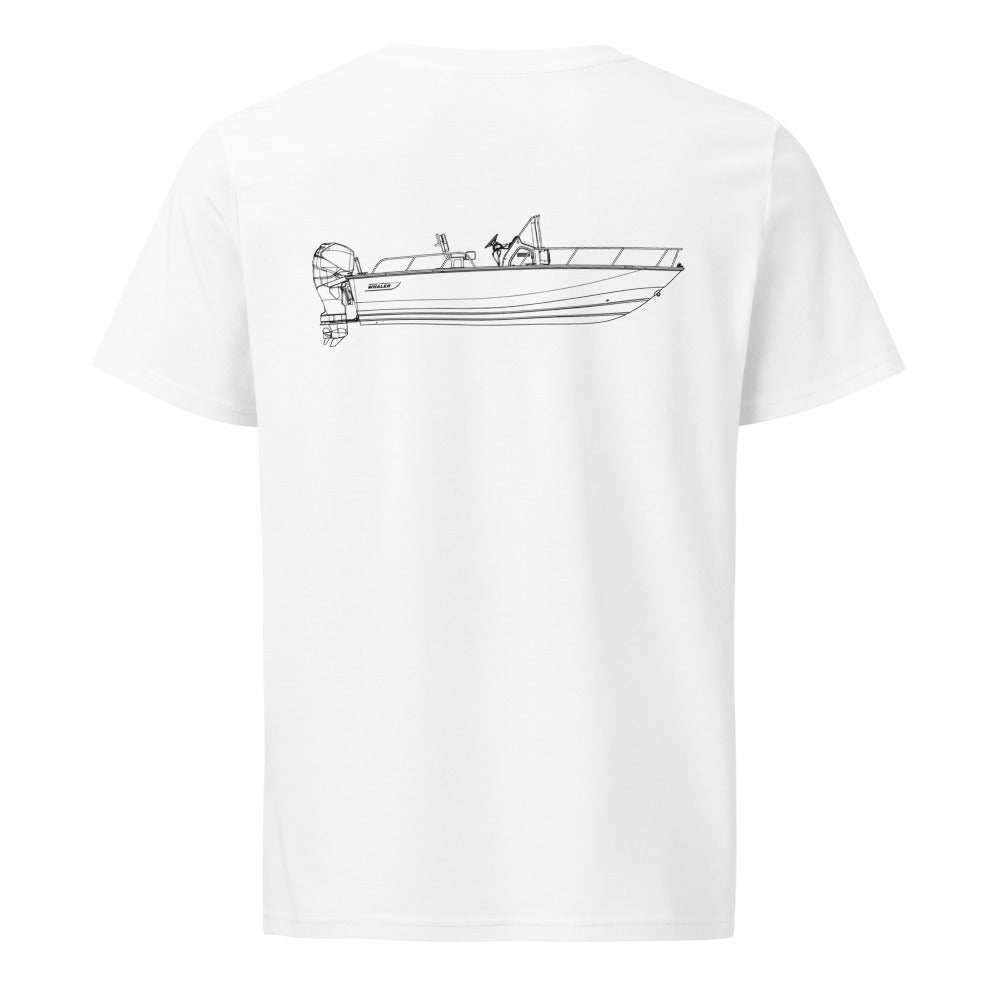 Boston Whaler 210 Montauk powerboat shirt in White - back design