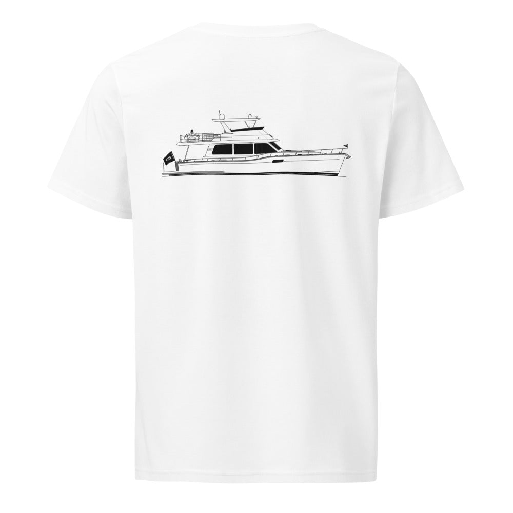 Grand Banks 54 powerboat shirt in White - back design