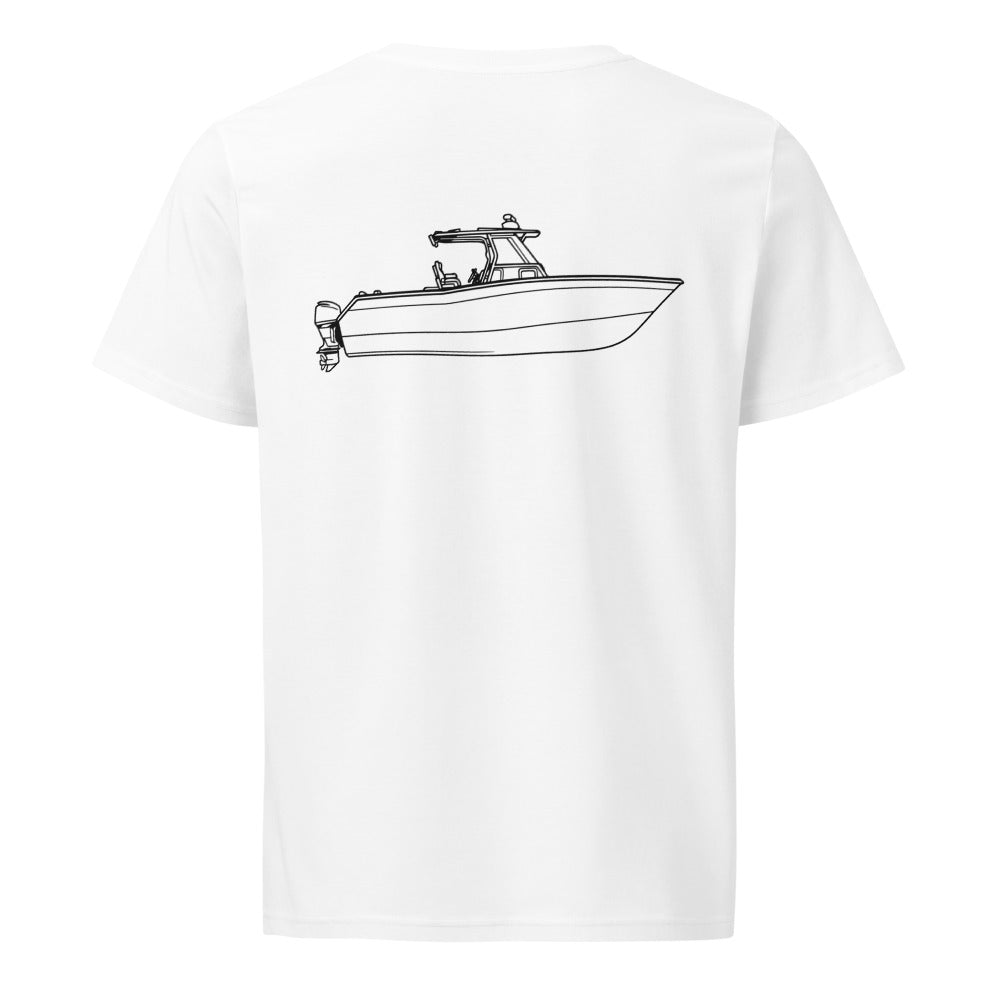 Grady-White Sailfish 282 powerboat shirt in White - back design