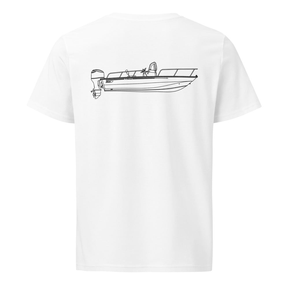 Boston Whaler 170 Dauntless powerboat shirt in White - back design