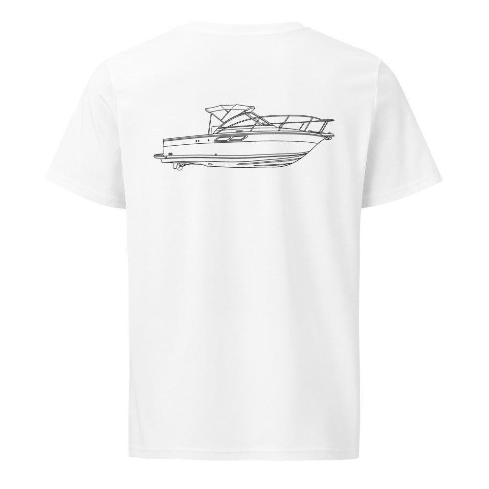 Tiara 2900 Coronet powerboat shirt in White - back design