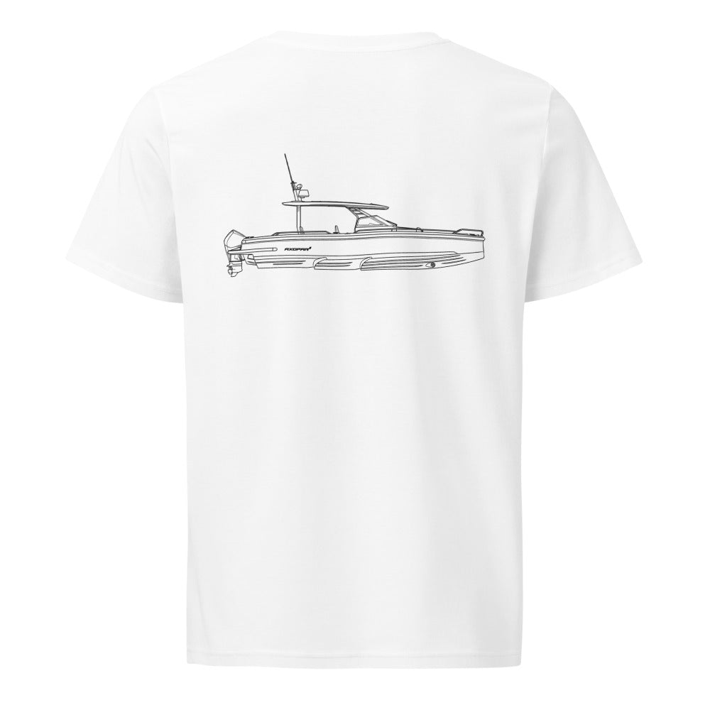 Axopar 37 powerboat shirt in White - back design