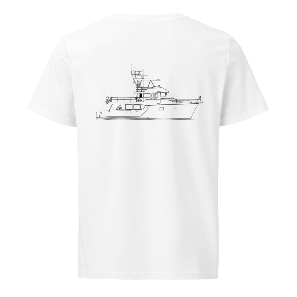 Nordhavn N60 powerboat shirt in White - back design
