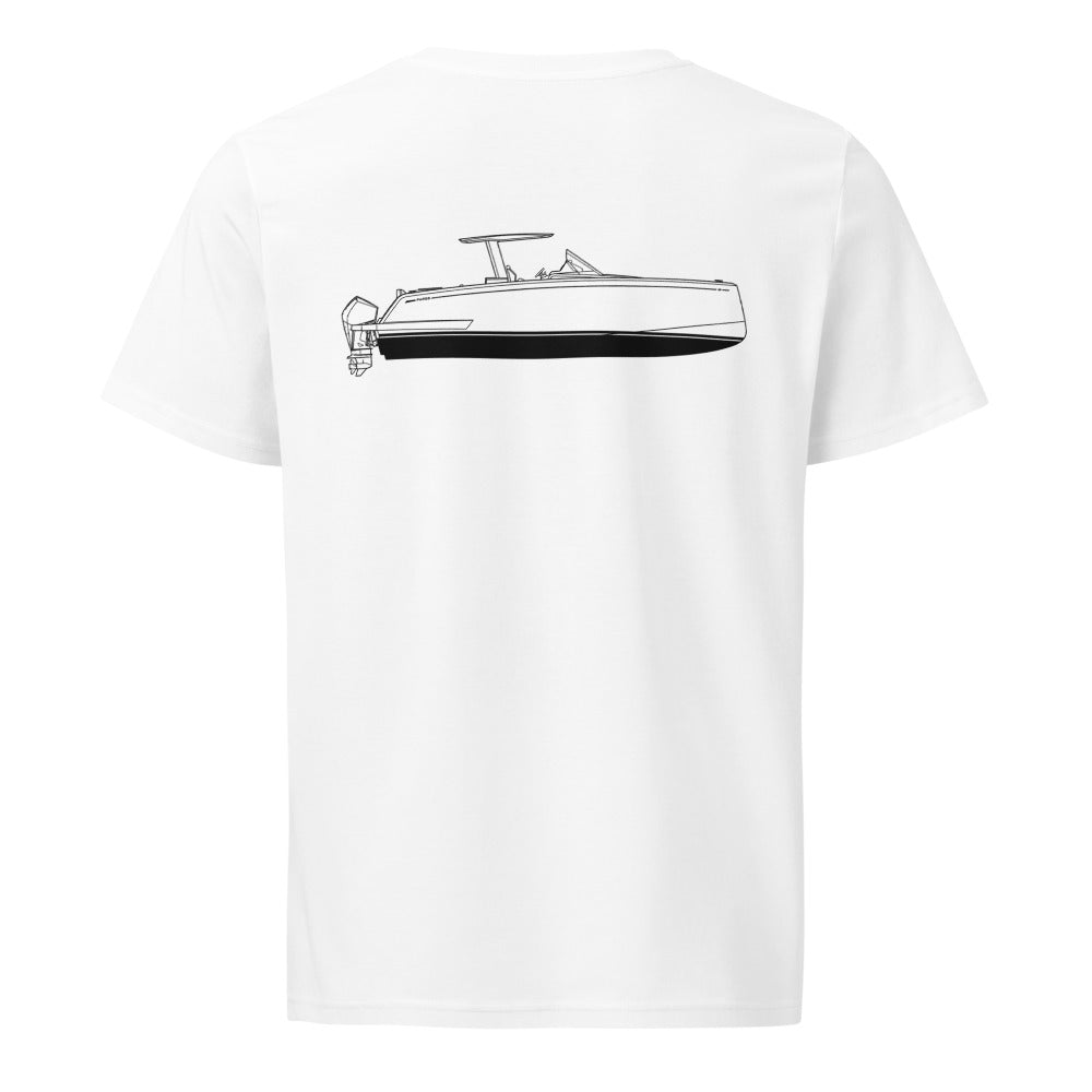 Pardo 38 powerboat shirt in White - back design
