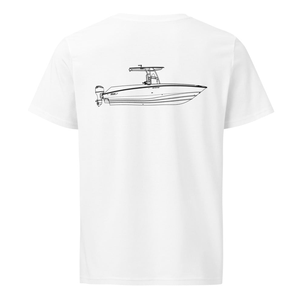 Boston Whaler 320 Outrage powerboat shirt in White - back design